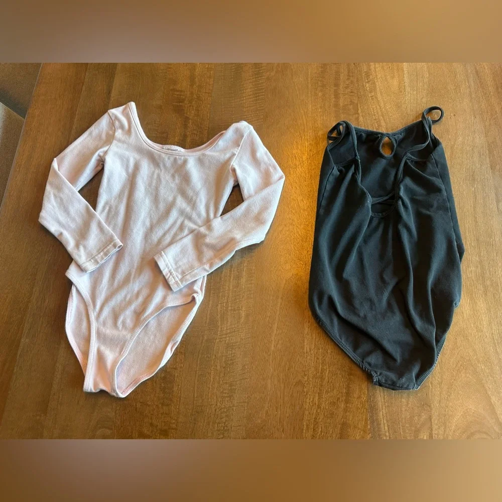 Pink and Black Dance Leotards - Picture 2 of 2